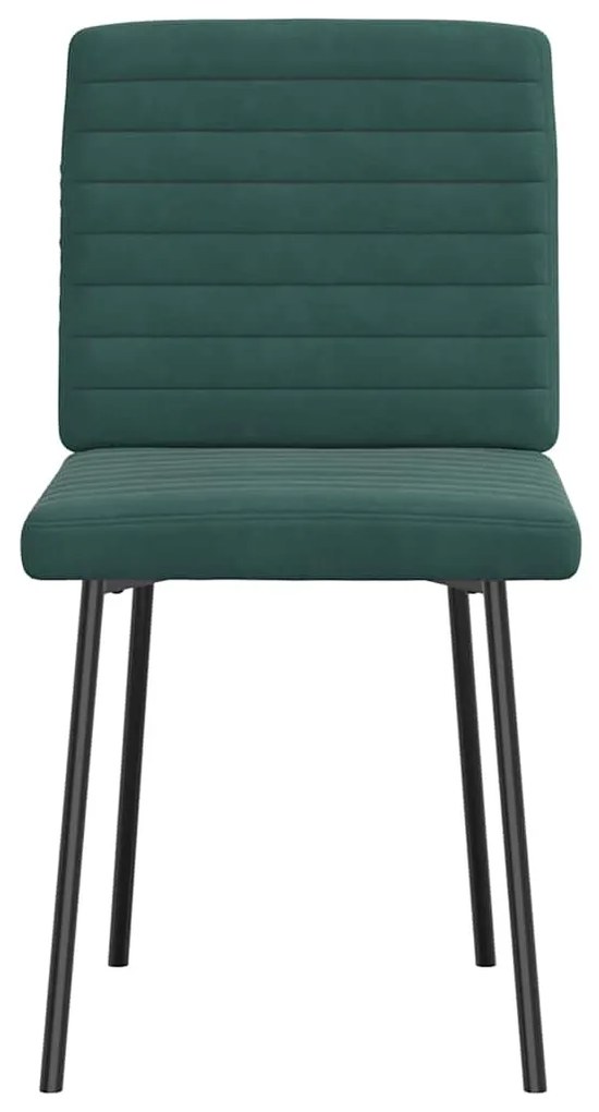 Cadeiras de jantar 6 pcs veludo verde-escuro
