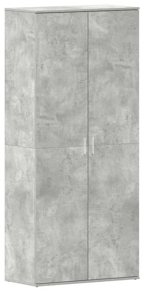 Guarda-Sapatos Cinza Concreto 80x39x180 cm de Madeira de Engenharia