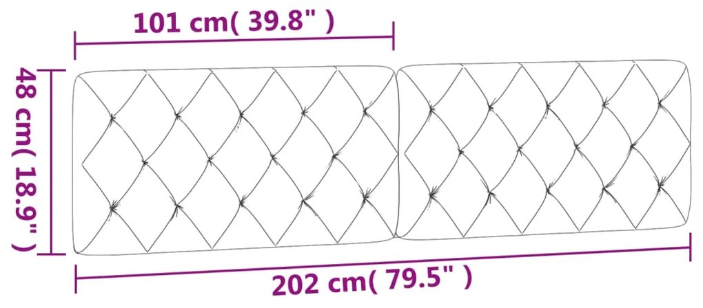 Almofadão de cabeceira 200 cm veludo cinzento-claro