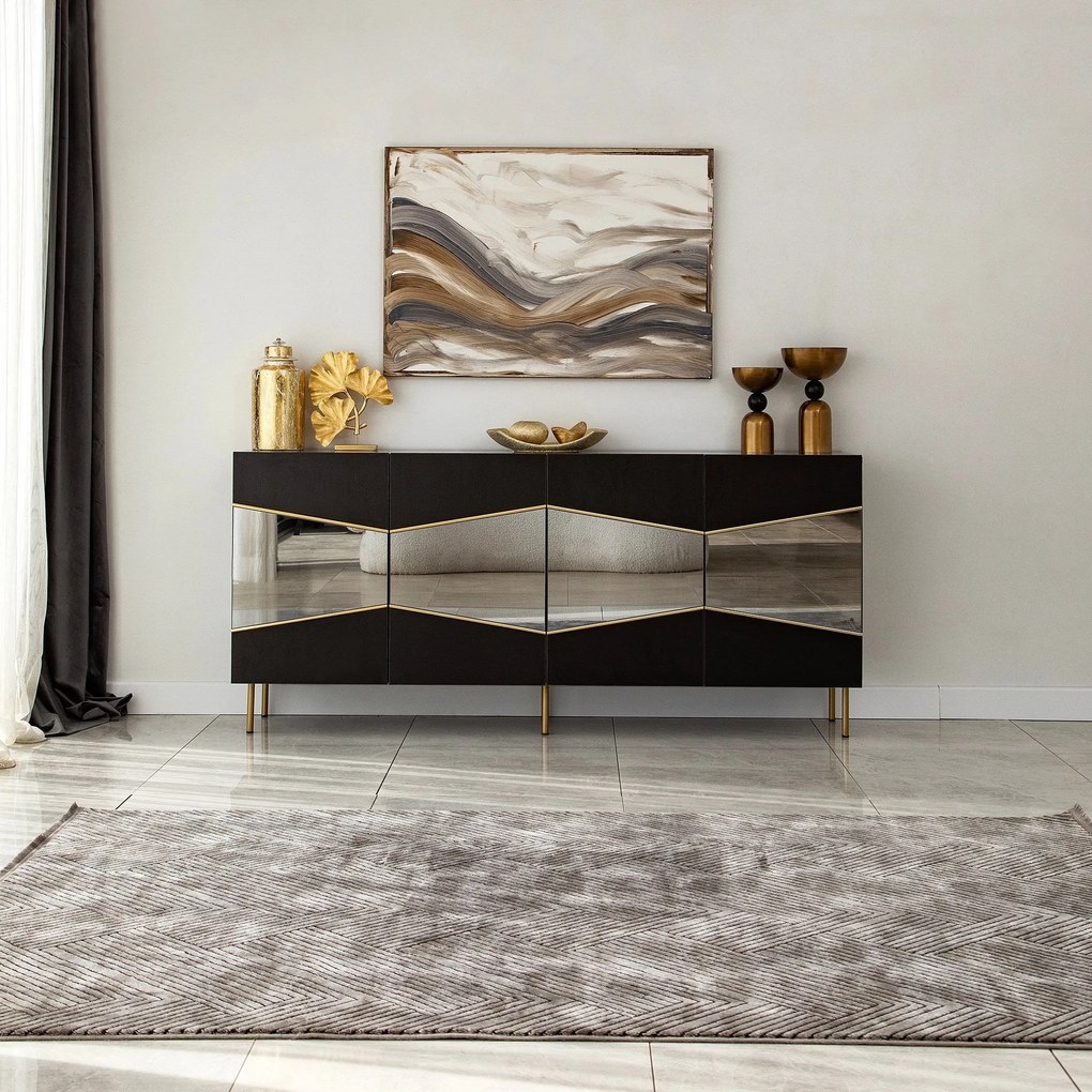 Console Nice – Preto Fumado – 180x80x40 cm