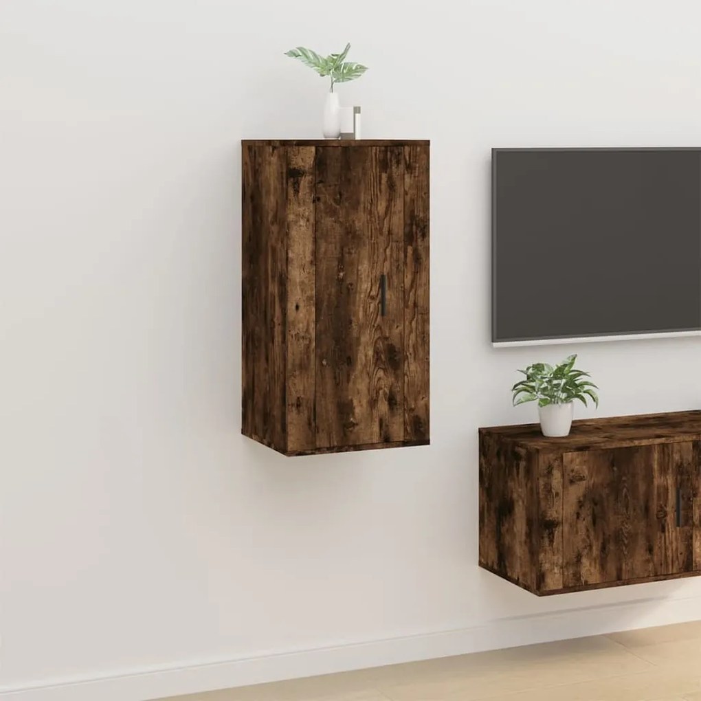 816677 vidaXL Móvel de TV de parede 40x34,5x80 cm carvalho fumado