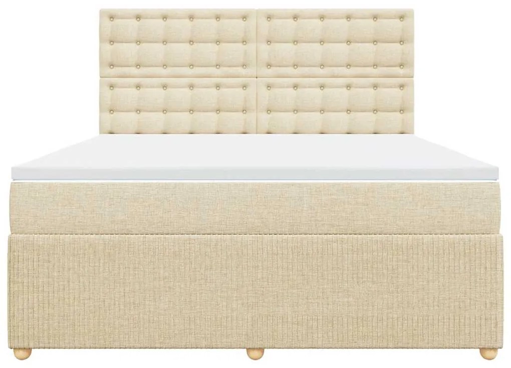 Cama com molas/colchão 180x200 cm tecido cor creme