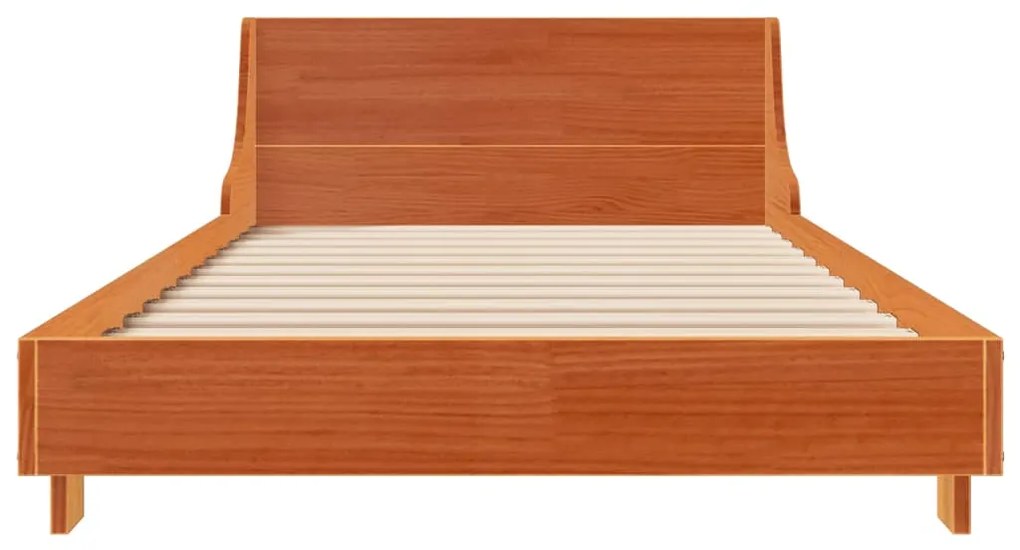Cama sem colchão 90x190 cm madeira de pinho maciça castanho-mel