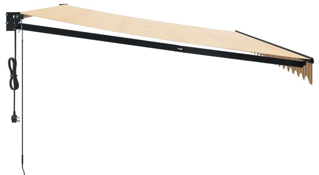 Toldo retrátil automático 5x3 m amarelo e branco