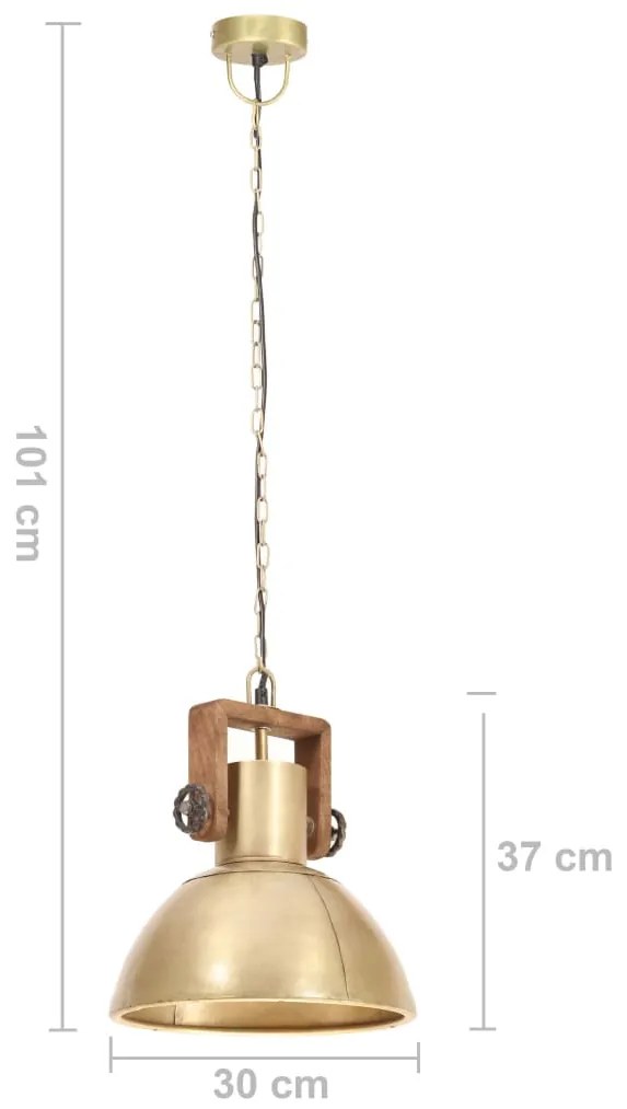 Candeeiro suspenso industrial redondo 25 W 30 cm E27 bronze