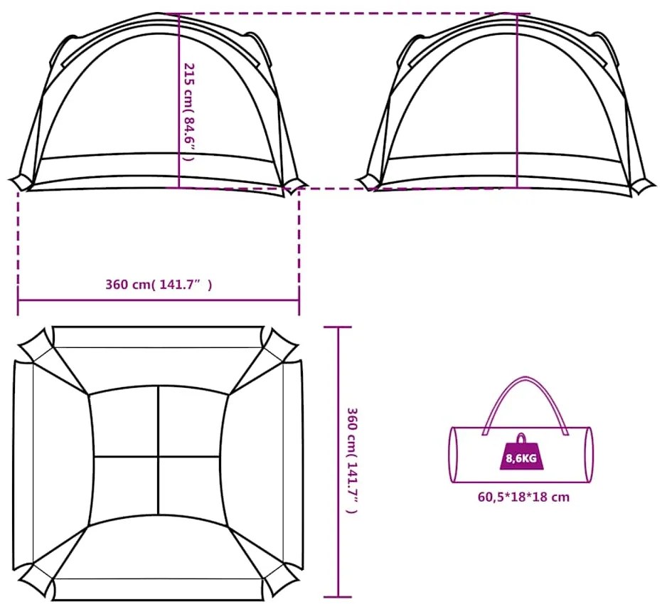 Tenda de festas impermeável branco