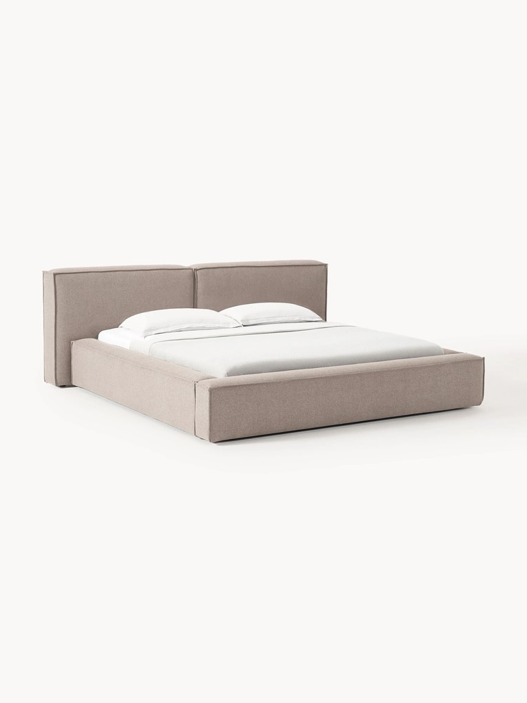 Cama estofada Lennon, com espaço de arrumação