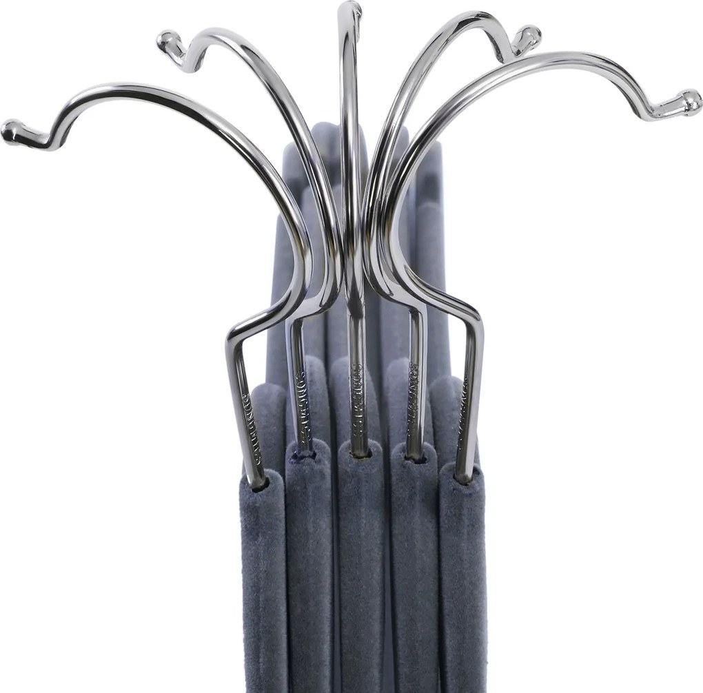 Conjunto 20 Cabides de veludo, 45 x 23,5 x 0,6 cm cinzento claro