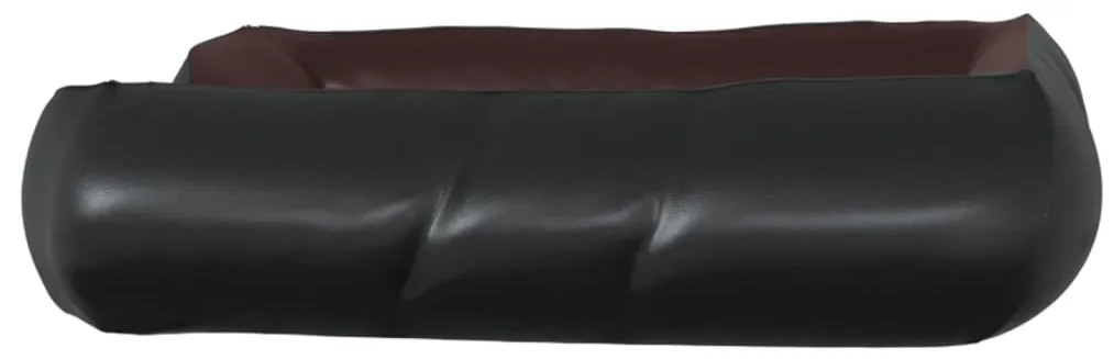 Cama para cães 80x68x23 cm couro artificial preto e castanho