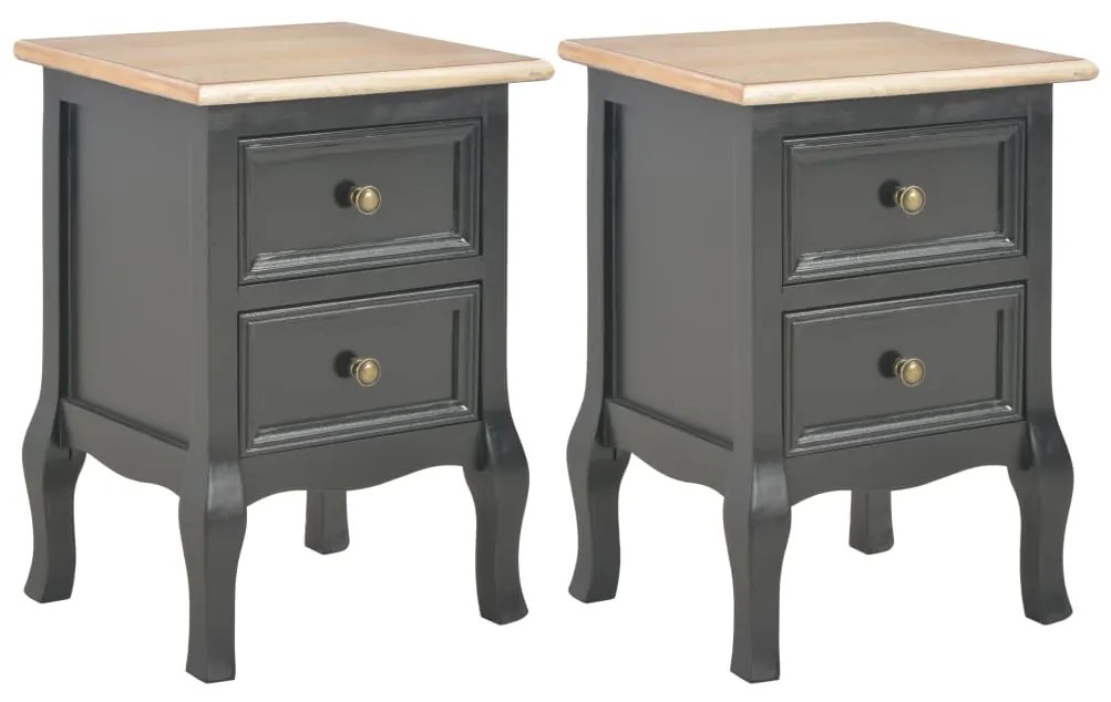 vidaXL Mesas-de-cabeceira 2 pcs 35x30x49 cm MDF preto