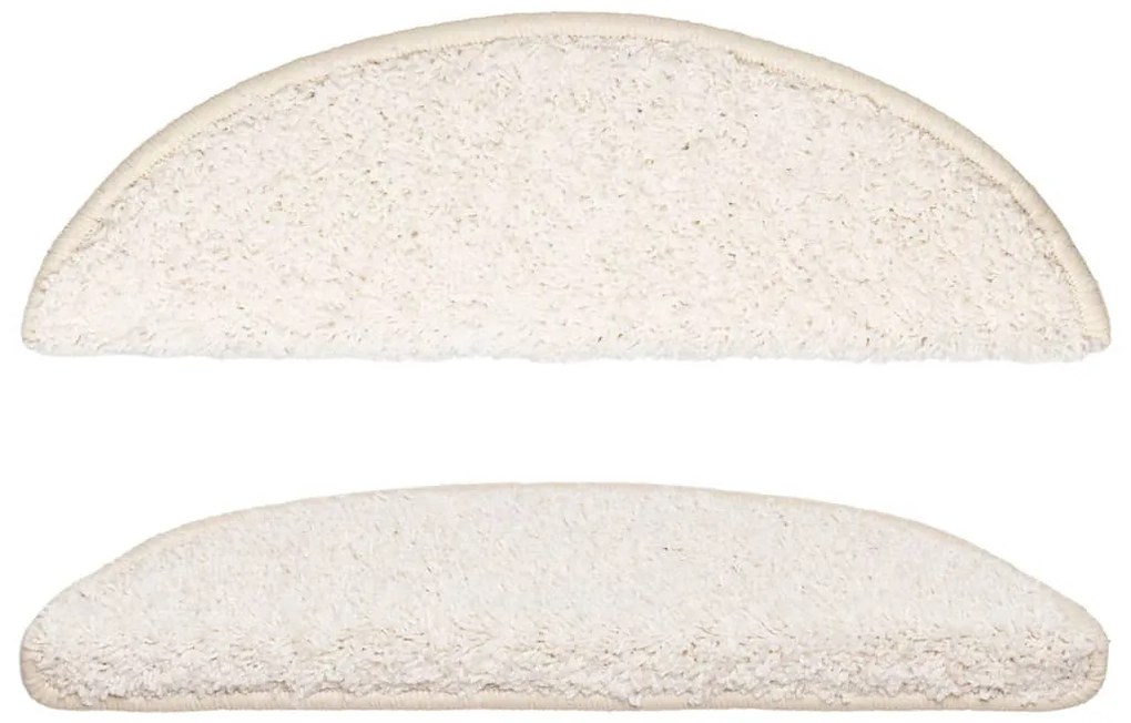 Tapetes de escada 15 pcs 56x17x3 cm branco