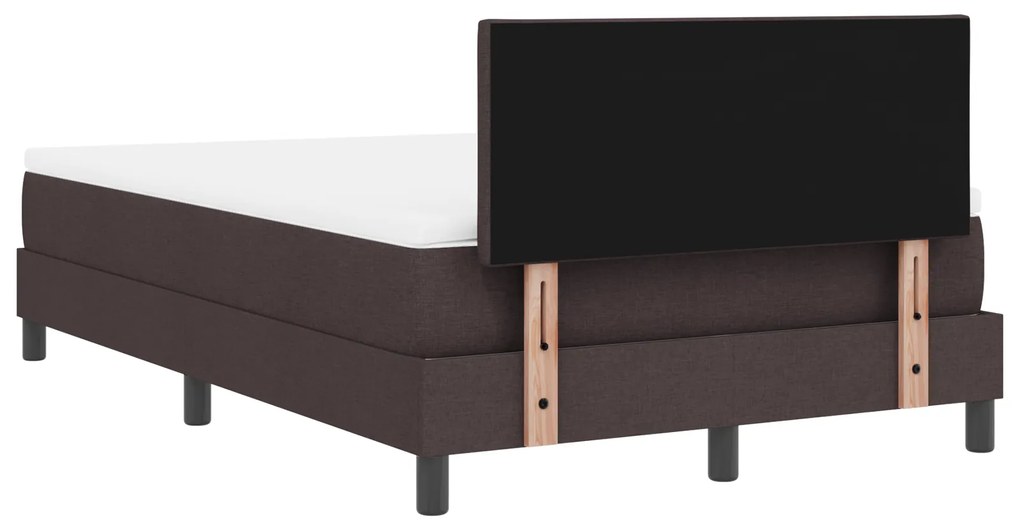 Cama Box Spring com Colchão Castanho Escuro 120x190 cm Tecido