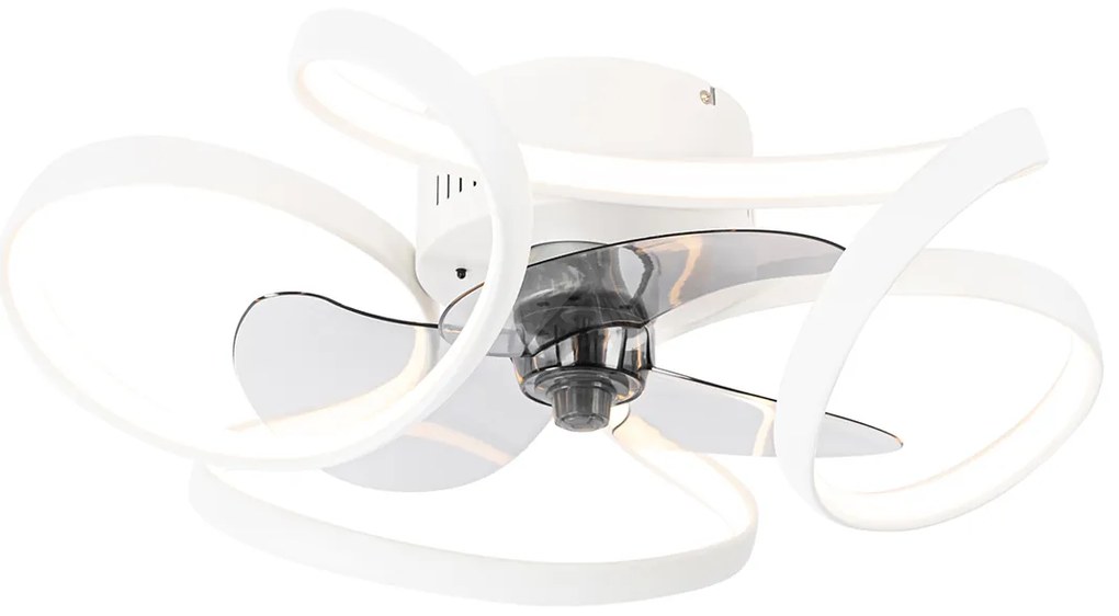 Ventilador de teto branco com LED e comando remoto - Mandy Design