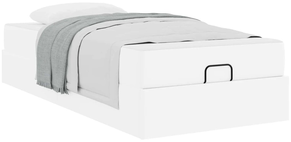 vidaXL Estrutura de cama com colchão com colchão 2 pcs Branco PVC