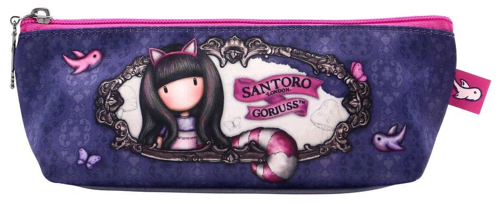 Bolsa Escolar Gorjuss Cheshire Cat Cor de Rosa Roxo (22.3 X 8.8 X 5.7 cm)