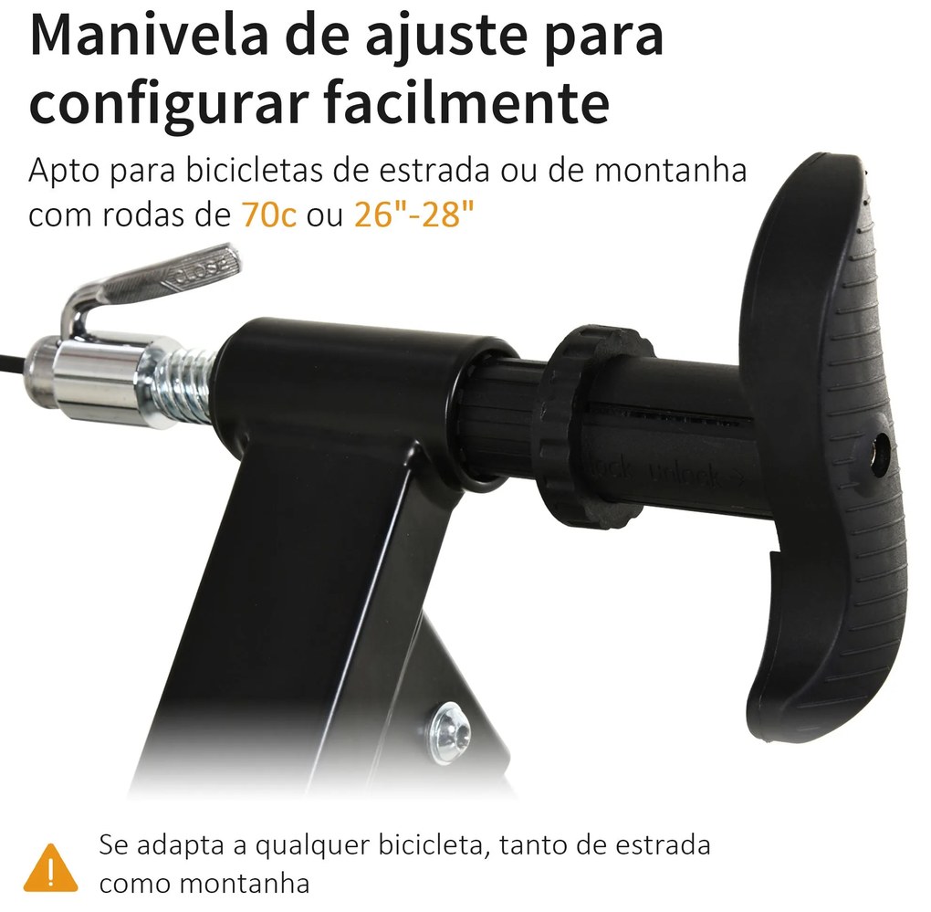 HomCom Rolo de treinamento de 5 níveis de resistência de Aço Bicicleta