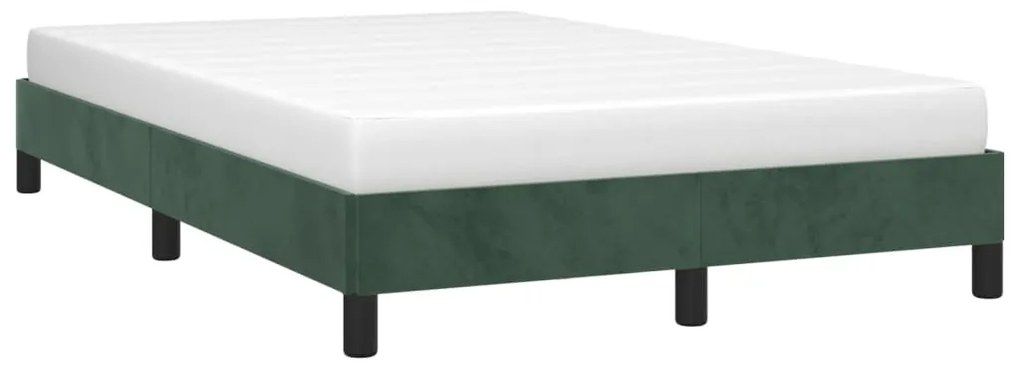 Estrutura de cama 120x200 cm veludo verde-escuro