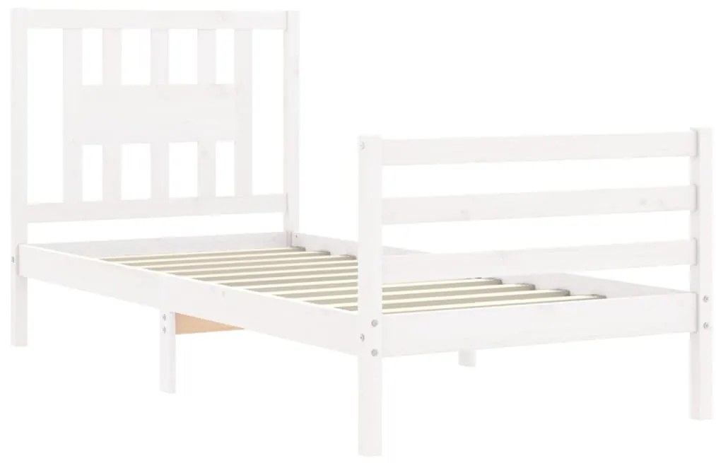 Estrutura de cama com cabeceira 90x200 cm madeira maciça