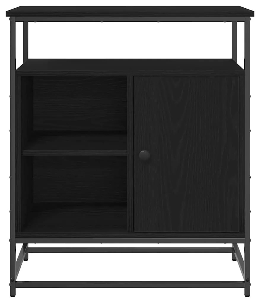 Sideboard vidaXL Preto Carvalho 69x35x80 cm Madeira Engenharia e Aço