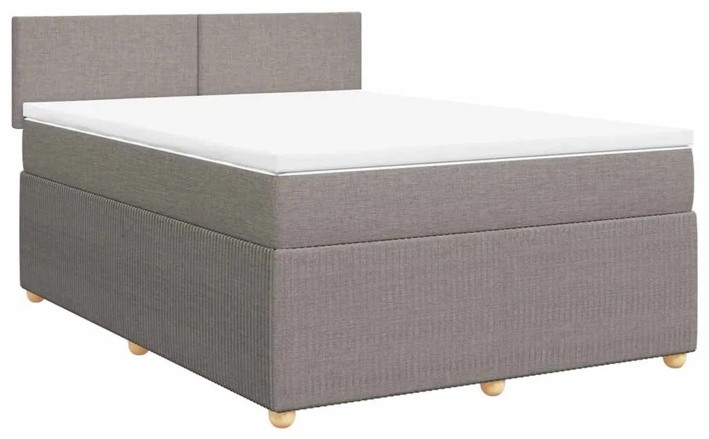 Cama com molas/colchão 160x200 cm tecido castanho-acinzentado