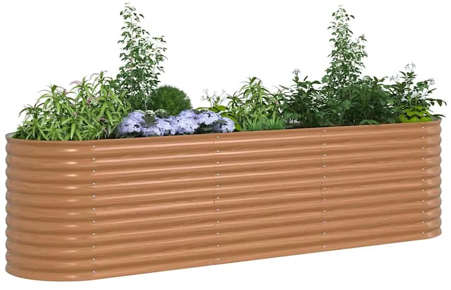 Cama Elevada Plantadeira Efeito Madeira Metal 320 X 80 X 81 cm