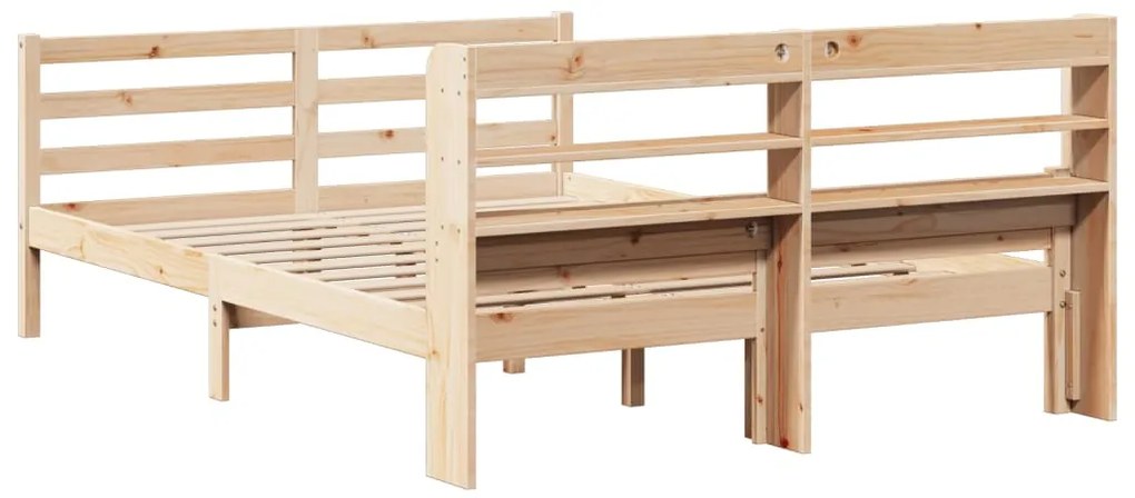 Estrutura de cama com cabeceira 140x200 cm pinho maciço