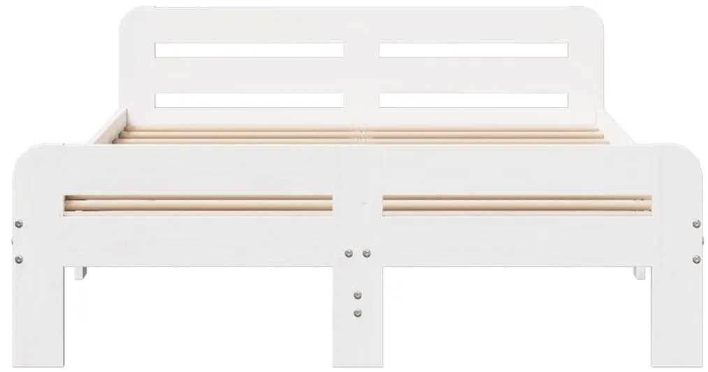 Cama sem colchão 180x200 cm madeira de pinho maciça branco