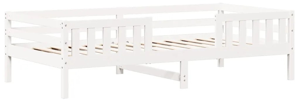 Conj. cama e banco c/ telhado 90x190 cm pinho maciço branco