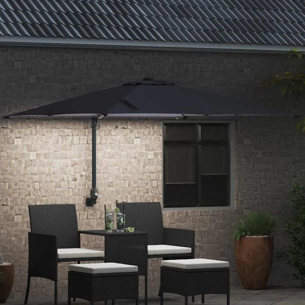 Guarda-sol de Jardim Antracite 248.5 x 247.5 x 160 cm tecido
