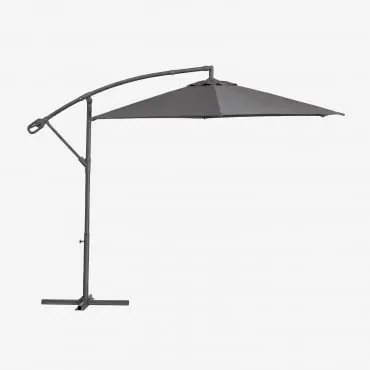 Parasol 295 Cm Em Tecido E Aço Salina Cinza Grafito - Sklum
