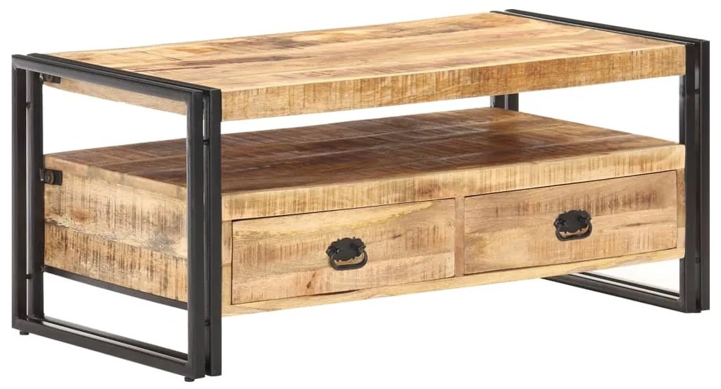 vidaXL Mesa de centro 100x55x45 cm madeira de mangueira áspera