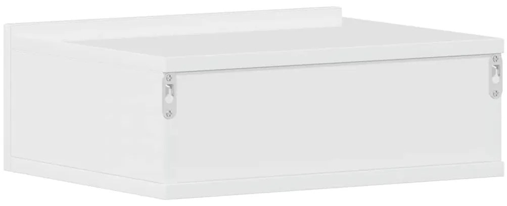 Mesa de cabeceira suspensa derivados madeira branco brilhante