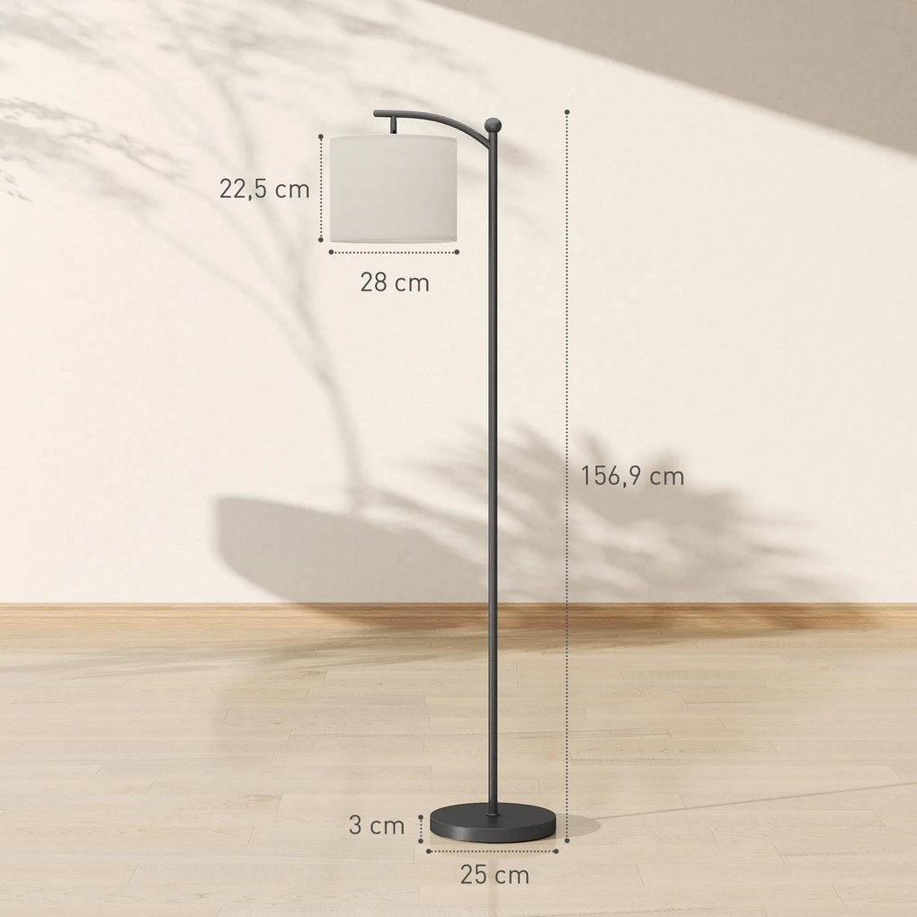 Candeeiro de Pé com Temperatura de Cor de Ajuste Contínuo 11 Níveis Comando à Distância Temporizador de 60 Minutos 54,3x30,6x159,6 cm Preto