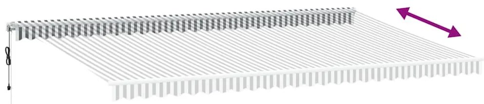 Toldo retrátil automático com LED 600x300 cm antracite/branco