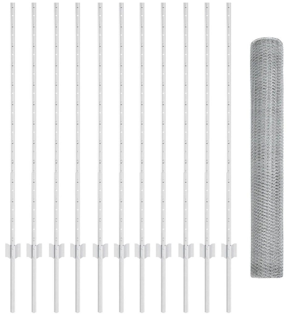 Conjunto de Cerca para Jardim Conjunto de 2 Aço galvanizado