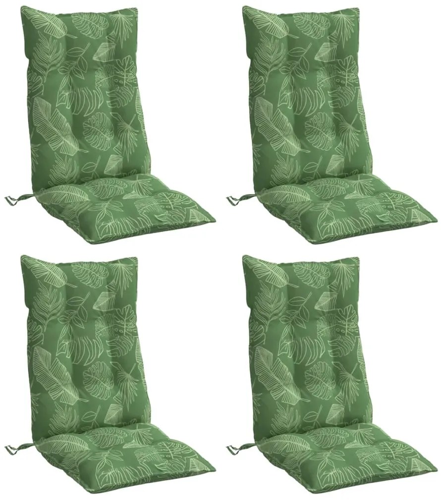 Almofadões p/ cadeira encosto alto 4 pcs tecido oxford folhas