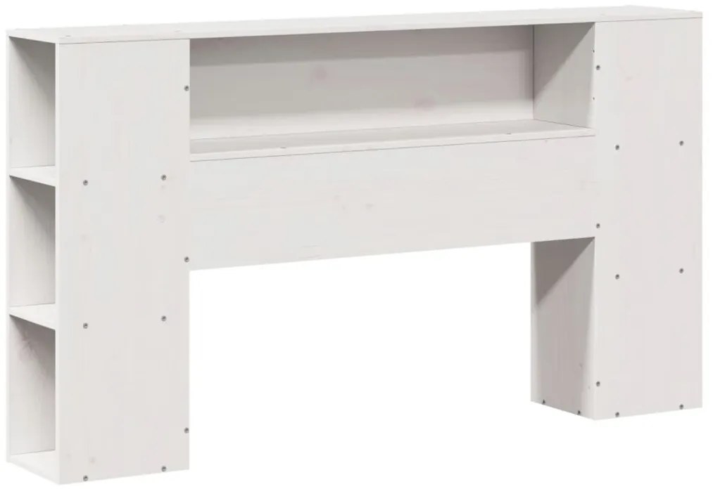 Cama com estante sem colchão 160x200 cm pinho maciço branco