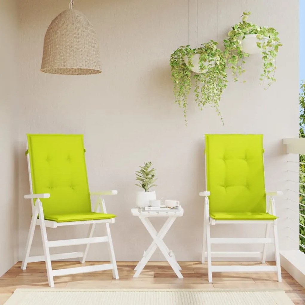 vidaXL Almofadões cadeiras altas de jardim 2pcs tecido verde brilhante