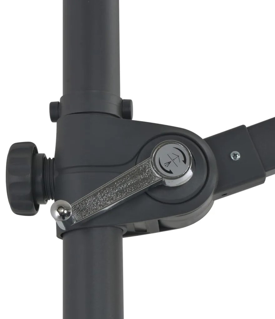 Guarda-sol de jardim cantilever c/ poste de aço 300 cm preto