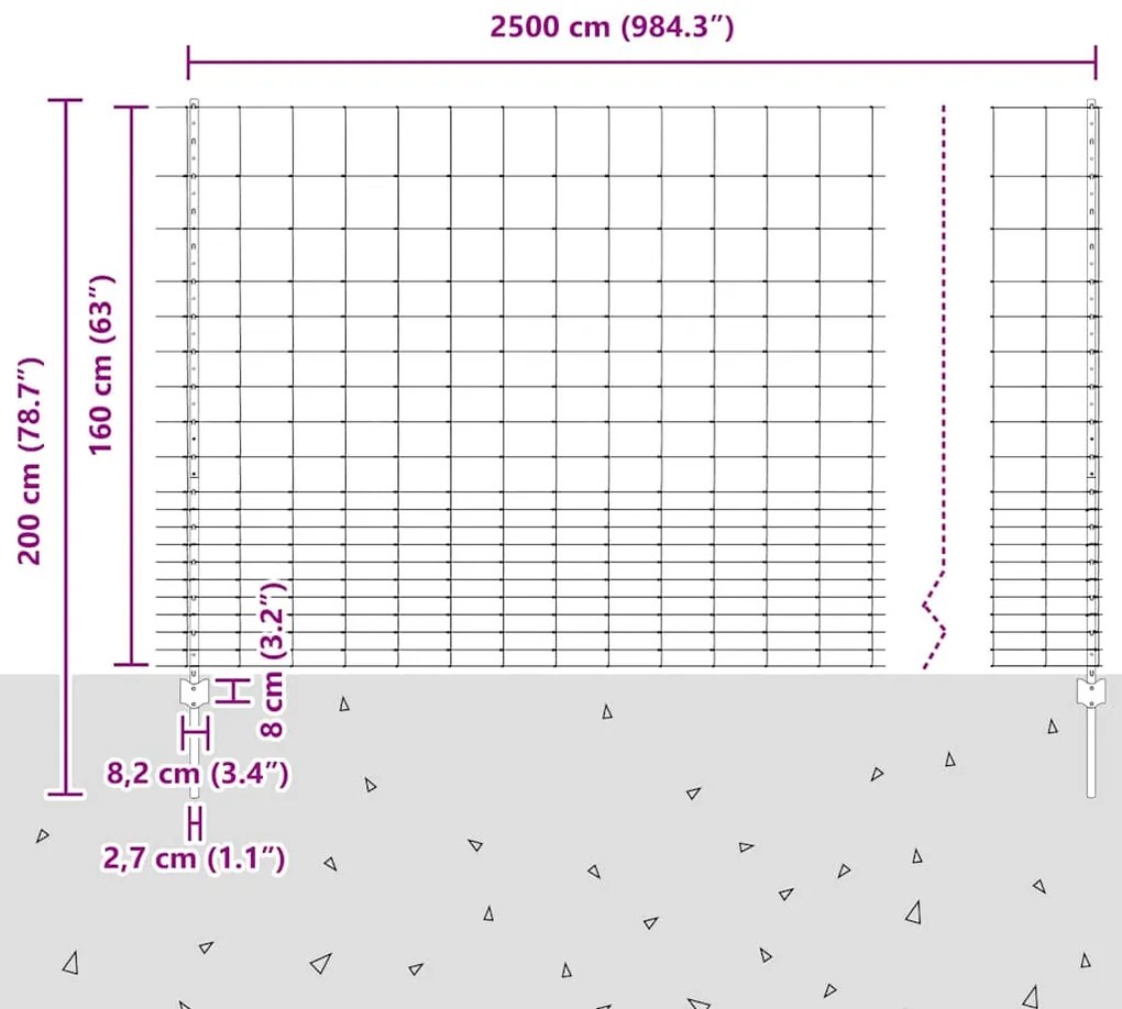 Postes de Cerca vidaXL 22 pcs U-Channel 160 cm Aço Galvanizado