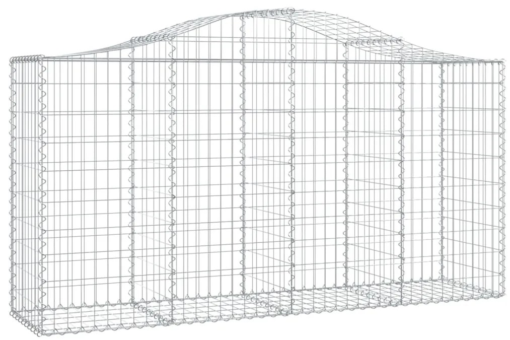 Cestos gabião arqueados 2pcs 200x50x100/120cm ferro galvanizado