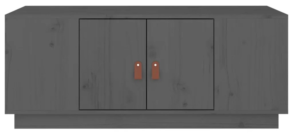 Mesa de centro 100x50x41 cm madeira de pinho maciça cinza