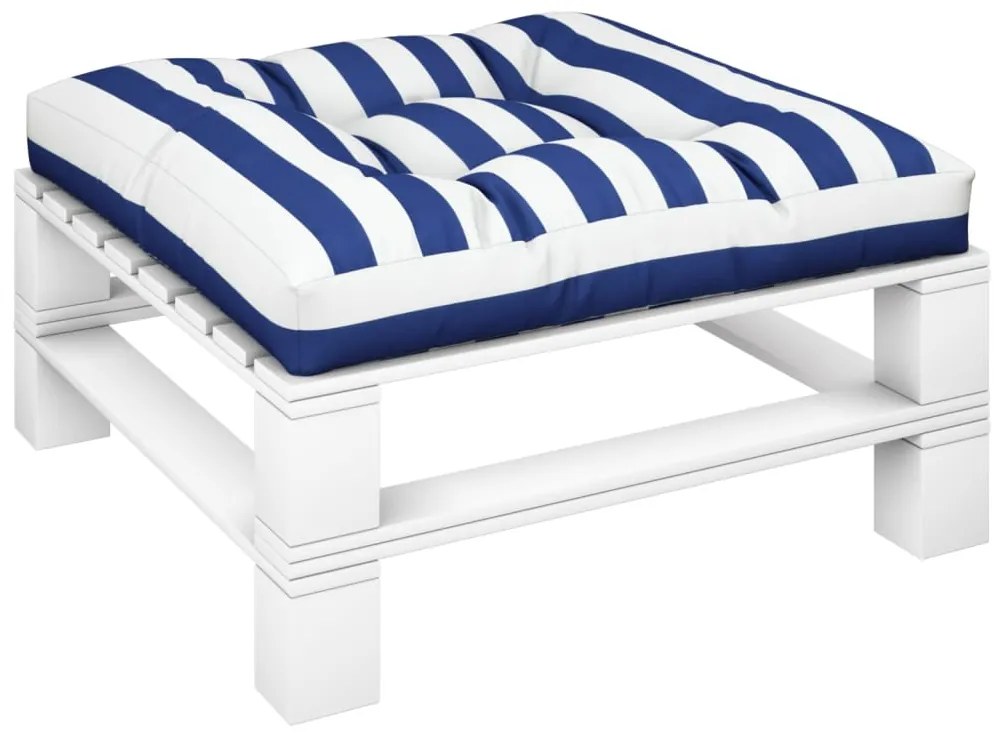 Almofadão para sofá de paletes 80x80x12 cm tecido azul/branco