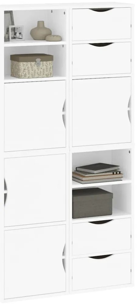 Móveis de apoio 4 pcs ODDA pinho de madeira maciça branco