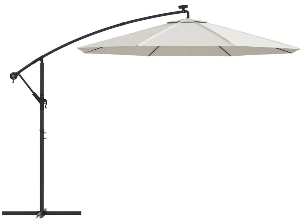 Tecido substituição p/ guarda-sol cantilever 350cm branco areia