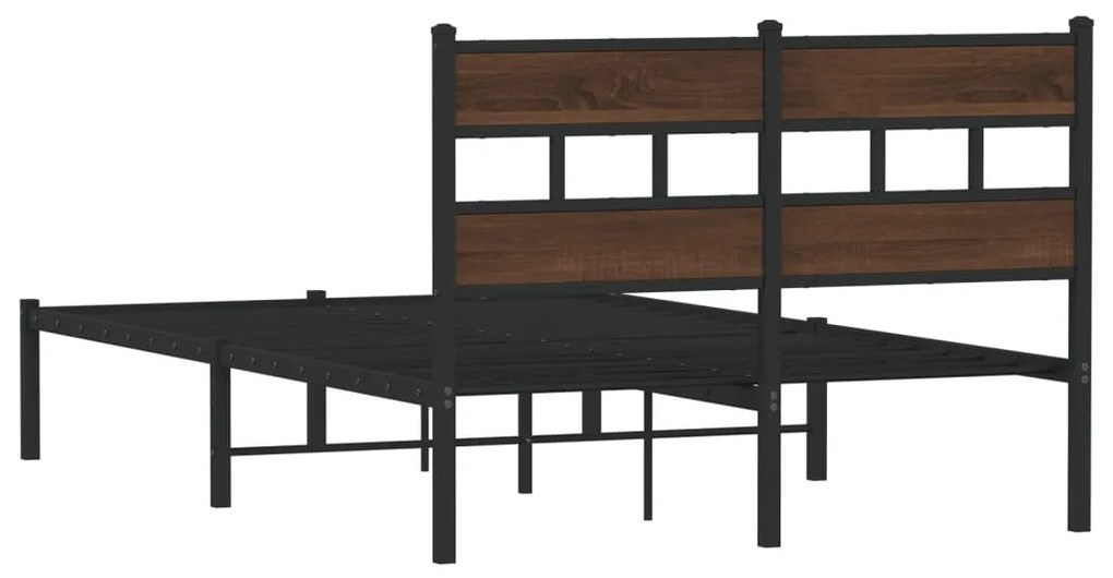 Cama sem colchão com cabeceira 120x190 cm carvalho castanho