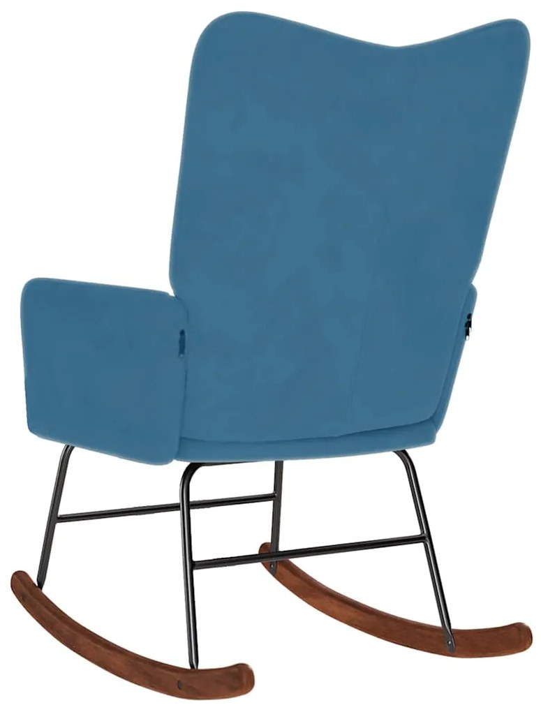 Cadeira de baloiço veludo azul