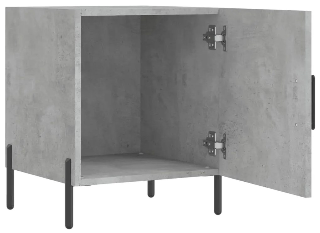 Mesa cabeceira 2pcs 40x40x50 cm derivados madeira cinza cimento