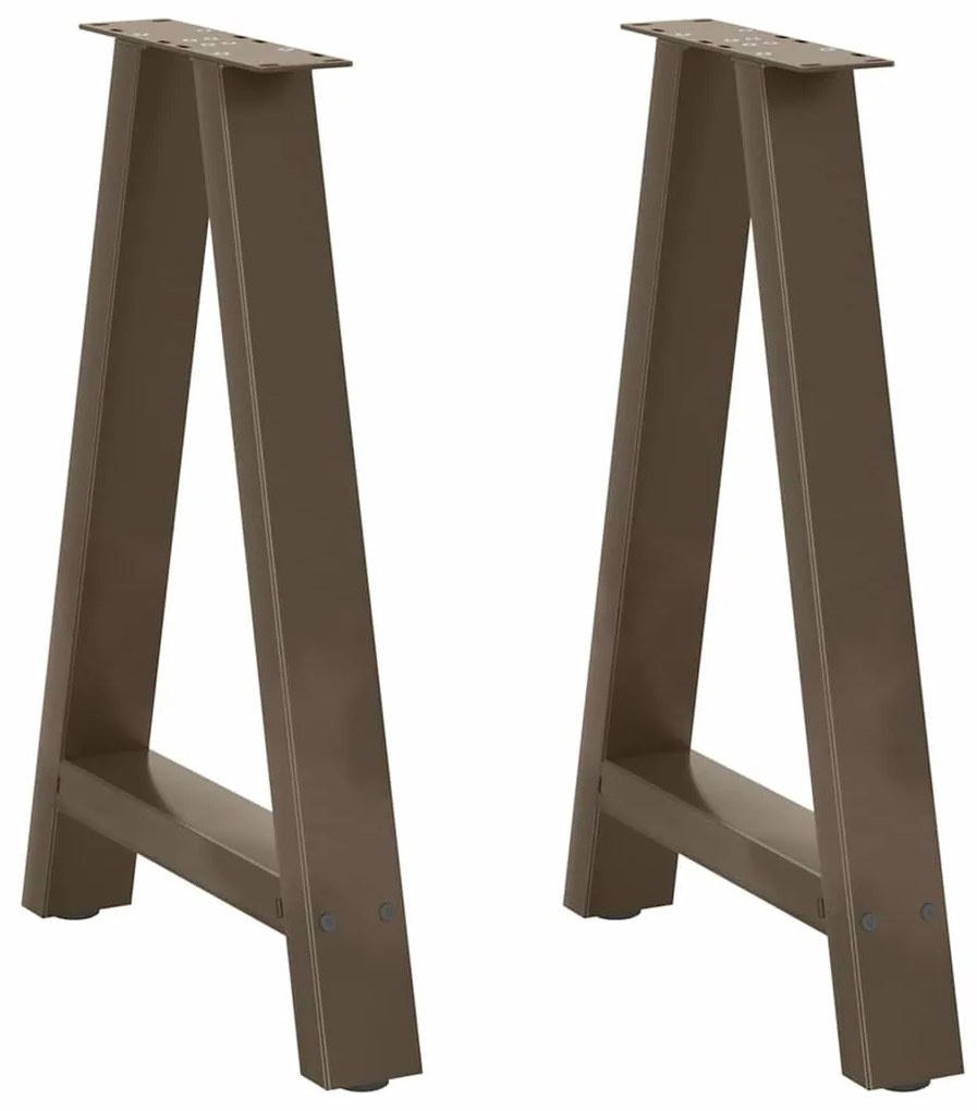 vidaXL Pés de mesa de jantar em formato A, 2 peças, 50x(72-73) cm, aço