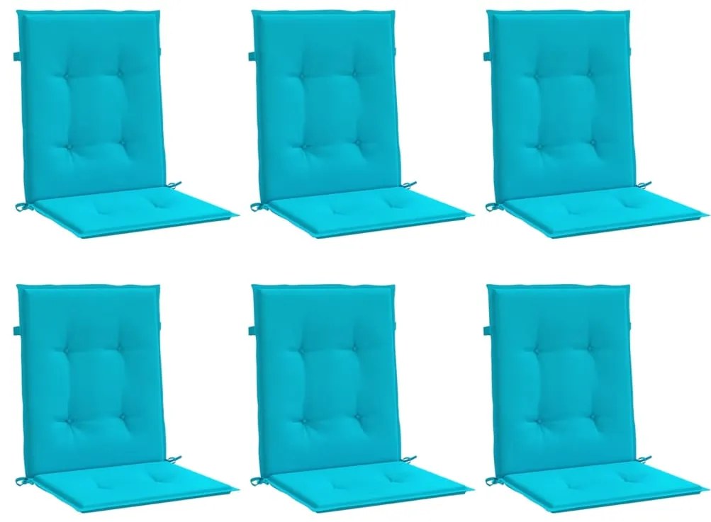Almofadões p/ cadeira de encosto baixo 6 pcs tecido turquesa